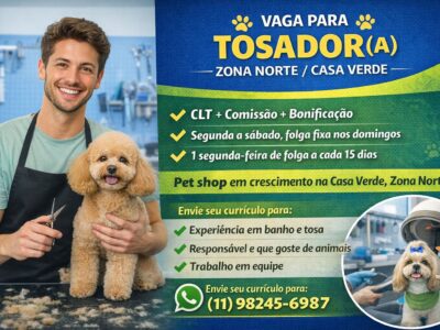 VAGA TOSADOR NA ZONA NORTE